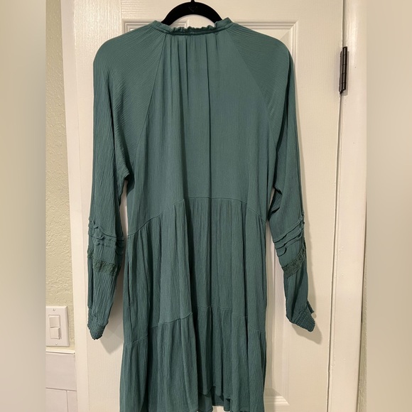 Knox Rose Long Sleeved Green Boho Holiday Dress Medium - Picture 7 of 8